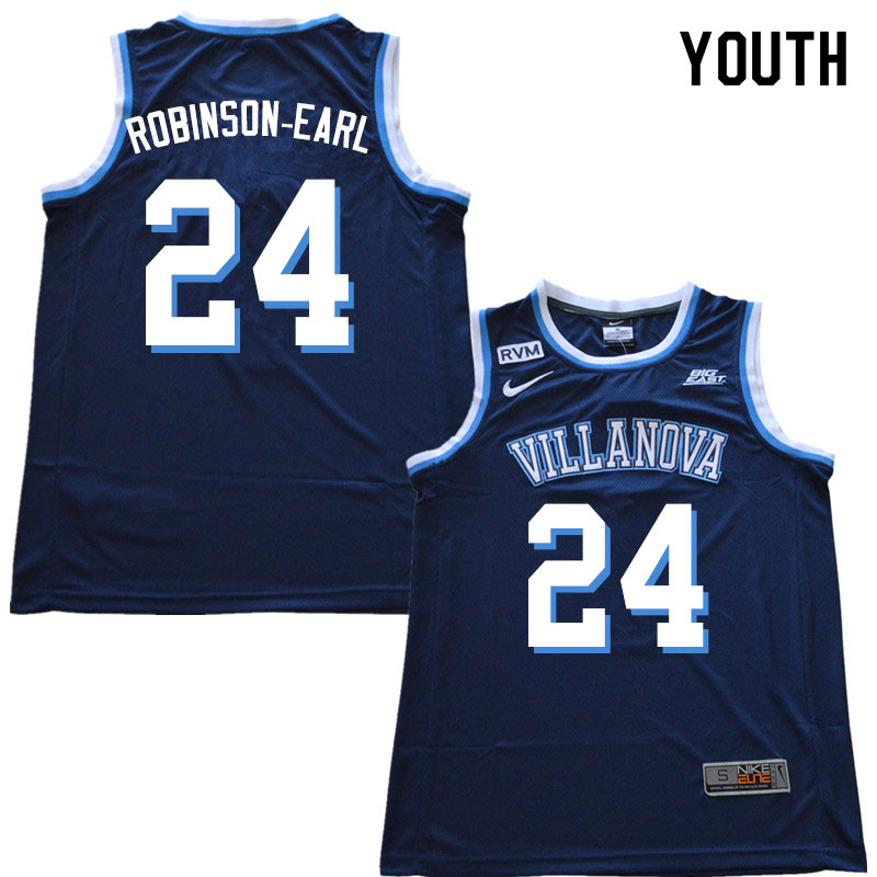 2019 Youth #24 Jeremiah Robinson-Earl Villanova Wildcats College Basketball Jerseys Sale-Navy